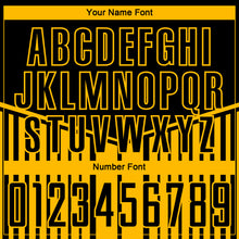 Load image into Gallery viewer, Custom Black Gold Stripe Line Sublimation Soccer Uniform Jersey