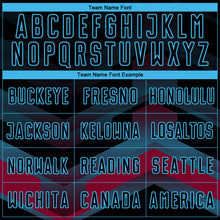 Charger l'image dans la galerie, Custom Black Sky Blue Gradient Arrow Geometric Shapes Sublimation Soccer Uniform Jersey