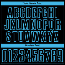 Charger l'image dans la galerie, Custom Black Sky Blue Gradient Arrow Geometric Shapes Sublimation Soccer Uniform Jersey