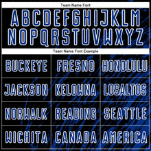 Load image into Gallery viewer, Custom Black Royal-White Splash Sublimation Soccer Uniform Jersey