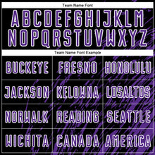 Load image into Gallery viewer, Custom Black Purple-White Splash Sublimation Soccer Uniform Jersey