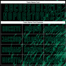 Load image into Gallery viewer, Custom Black Kelly Green Splash Sublimation Soccer Uniform Jersey