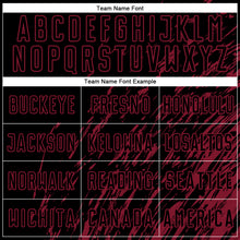 Load image into Gallery viewer, Custom Black Crimson Splash Sublimation Soccer Uniform Jersey