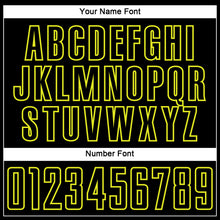 Load image into Gallery viewer, Custom Black Neon Yellow Splash Sublimation Soccer Uniform Jersey