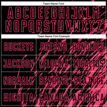 Load image into Gallery viewer, Custom Black Neon Pink Splash Sublimation Soccer Uniform Jersey