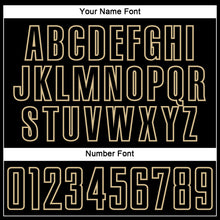 Load image into Gallery viewer, Custom Black Vegas Gold Splash Sublimation Soccer Uniform Jersey