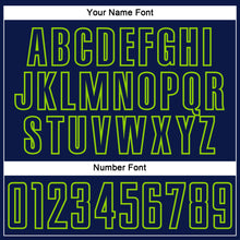 Charger l'image dans la galerie, Custom Navy Neon Green Splash Sublimation Soccer Uniform Jersey