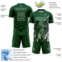 Charger l'image dans la galerie, Custom Green White Splash Sublimation Soccer Uniform Jersey