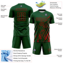 Charger l'image dans la galerie, Custom Green Red Splash Sublimation Soccer Uniform Jersey