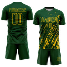 Charger l'image dans la galerie, Custom Green Yellow Splash Sublimation Soccer Uniform Jersey