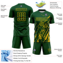 Charger l'image dans la galerie, Custom Green Yellow Splash Sublimation Soccer Uniform Jersey