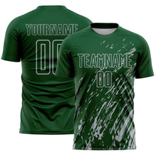 Charger l'image dans la galerie, Custom Green Gray Splash Sublimation Soccer Uniform Jersey