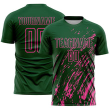 Charger l'image dans la galerie, Custom Green Pink Splash Sublimation Soccer Uniform Jersey