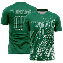 Charger l'image dans la galerie, Custom Kelly Green White Splash Sublimation Soccer Uniform Jersey