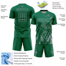 Charger l'image dans la galerie, Custom Kelly Green Gray Splash Sublimation Soccer Uniform Jersey