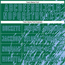 Charger l'image dans la galerie, Custom Kelly Green Light Blue Splash Sublimation Soccer Uniform Jersey