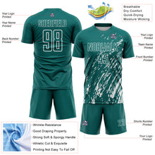 Load image into Gallery viewer, Custom Teal White Splash Sublimation Soccer Uniform Jersey