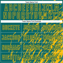 Load image into Gallery viewer, Custom Teal Gold Splash Sublimation Soccer Uniform Jersey