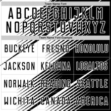 Load image into Gallery viewer, Custom Black White Line Sublimation Soccer Uniform Jersey