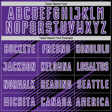 Load image into Gallery viewer, Custom Black Purple-White Line Sublimation Soccer Uniform Jersey