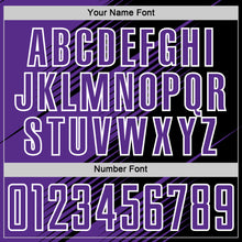 Load image into Gallery viewer, Custom Black Purple-White Line Sublimation Soccer Uniform Jersey