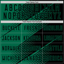 Load image into Gallery viewer, Custom Black Kelly Green Line Sublimation Soccer Uniform Jersey