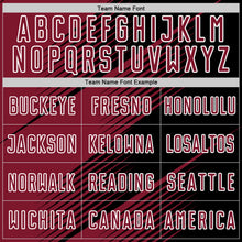 Load image into Gallery viewer, Custom Black Crimson-White Line Sublimation Soccer Uniform Jersey