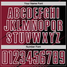 Load image into Gallery viewer, Custom Black Crimson-White Line Sublimation Soccer Uniform Jersey