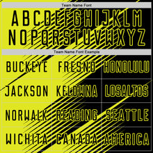 Laden Sie das Bild in den Galerie-Viewer, Custom Black Neon Yellow Line Sublimation Soccer Uniform Jersey