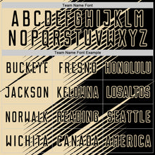 Laden Sie das Bild in den Galerie-Viewer, Custom Black Cream Line Sublimation Soccer Uniform Jersey