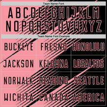 Laden Sie das Bild in den Galerie-Viewer, Custom Black Medium Pink Line Sublimation Soccer Uniform Jersey