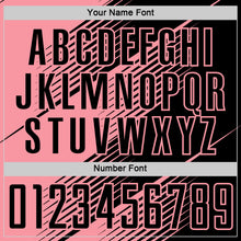 Laden Sie das Bild in den Galerie-Viewer, Custom Black Medium Pink Line Sublimation Soccer Uniform Jersey