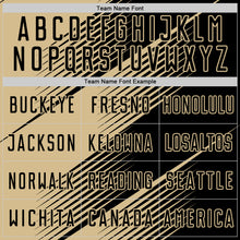 Laden Sie das Bild in den Galerie-Viewer, Custom Black Vegas Gold Line Sublimation Soccer Uniform Jersey