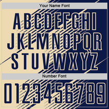 Load image into Gallery viewer, Custom Navy Cream Line Sublimation Soccer Uniform Jersey