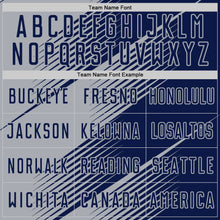 Laden Sie das Bild in den Galerie-Viewer, Custom Navy Gray Line Sublimation Soccer Uniform Jersey