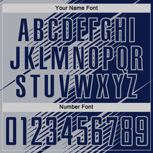 Laden Sie das Bild in den Galerie-Viewer, Custom Navy Gray Line Sublimation Soccer Uniform Jersey