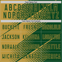 Charger l'image dans la galerie, Custom Green Old Gold Line Sublimation Soccer Uniform Jersey