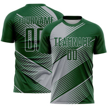 Charger l'image dans la galerie, Custom Green Gray Line Sublimation Soccer Uniform Jersey