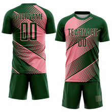 Charger l'image dans la galerie, Custom Green Medium Pink Line Sublimation Soccer Uniform Jersey