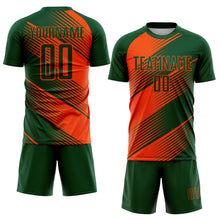 Charger l'image dans la galerie, Custom Green Orange Line Sublimation Soccer Uniform Jersey