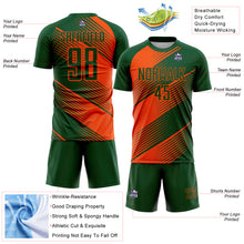 Charger l'image dans la galerie, Custom Green Orange Line Sublimation Soccer Uniform Jersey