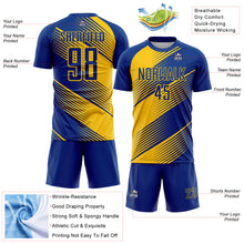 Charger l'image dans la galerie, Custom Royal Yellow Line Sublimation Soccer Uniform Jersey