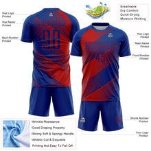 Load image into Gallery viewer, Custom Royal Red Line Sublimation Soccer Uniform Jersey