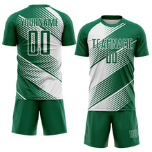 Charger l'image dans la galerie, Custom Kelly Green White Line Sublimation Soccer Uniform Jersey
