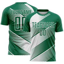 Charger l'image dans la galerie, Custom Kelly Green White Line Sublimation Soccer Uniform Jersey