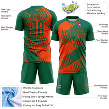 Charger l'image dans la galerie, Custom Kelly Green Orange Line Sublimation Soccer Uniform Jersey
