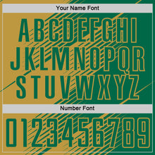 Charger l'image dans la galerie, Custom Kelly Green Old Gold Line Sublimation Soccer Uniform Jersey