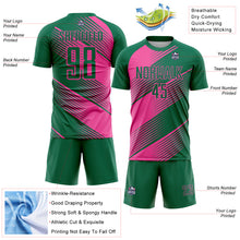 Charger l'image dans la galerie, Custom Kelly Green Pink Line Sublimation Soccer Uniform Jersey