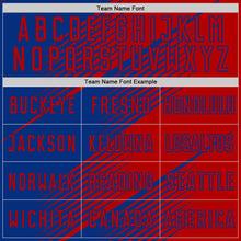 Load image into Gallery viewer, Custom Red Royal Line Sublimation Soccer Uniform Jersey