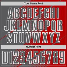 Load image into Gallery viewer, Custom Red Steel Gray-White Line Sublimation Soccer Uniform Jersey